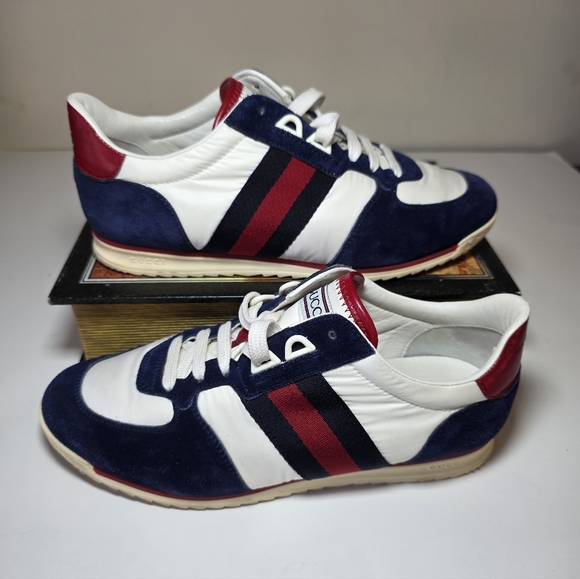 Gucci Signature Stripe Ace Suede/Nylon Sneakers- Authentic- Womens(EU 37.5 US 7) - Picture 5 of 16